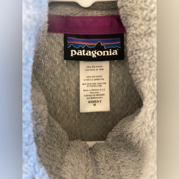 Patagonia Women's Fleece Vest Light Gray Purple Accents Size M - Picture 4 of 5